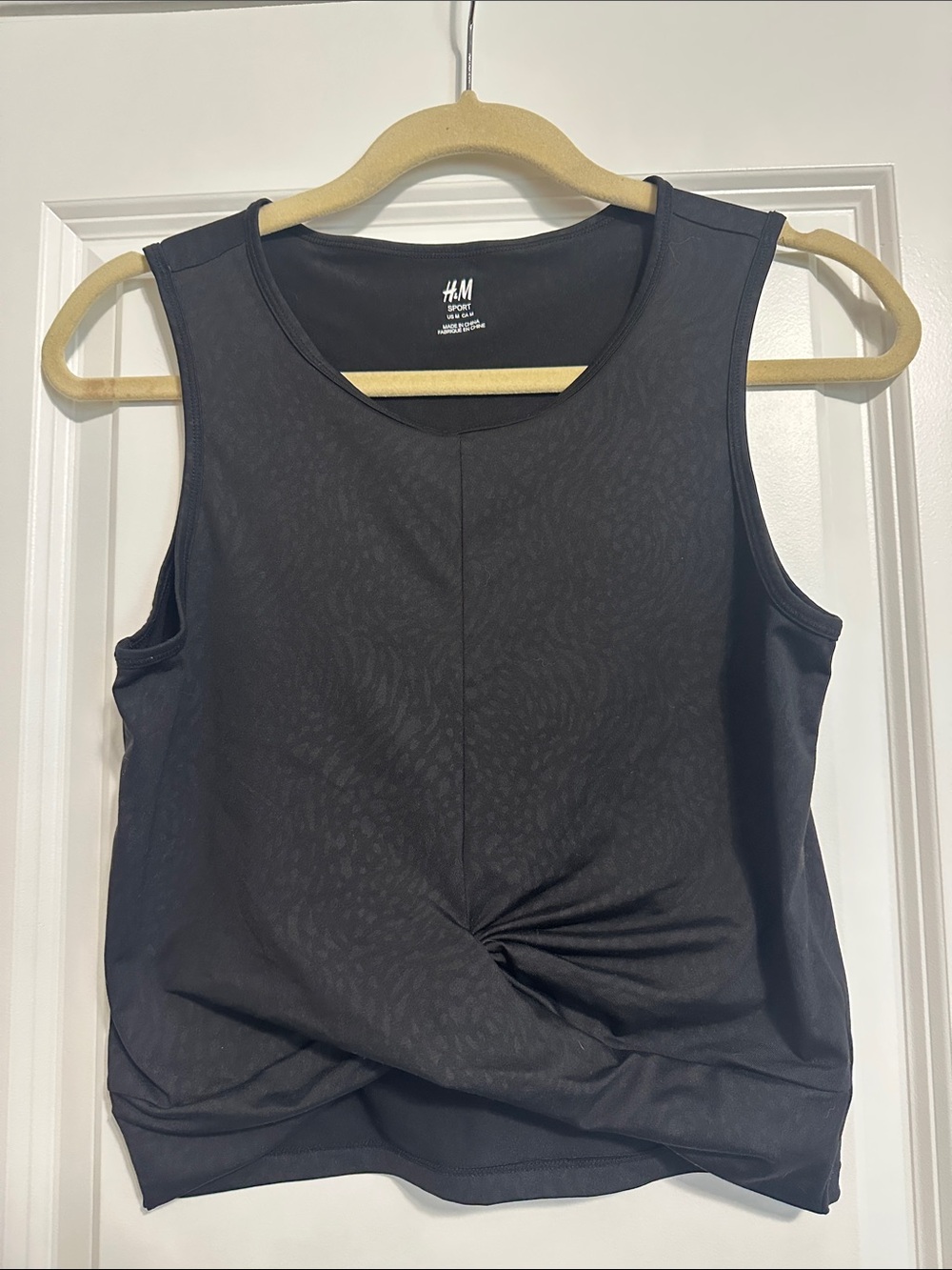 H&M Black Twist-Front Sleeveless Tank Top